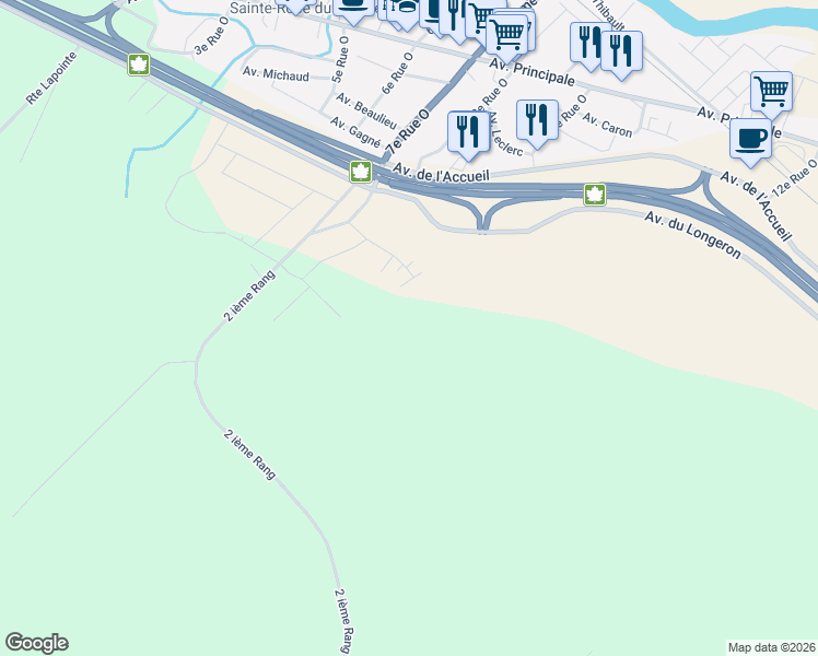 map of restaurants, bars, coffee shops, grocery stores, and more near Chemin Lévesque in Dégelis