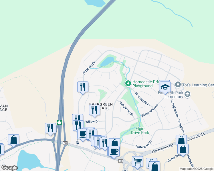 map of restaurants, bars, coffee shops, grocery stores, and more near 8 Juniper Drive in Paradise