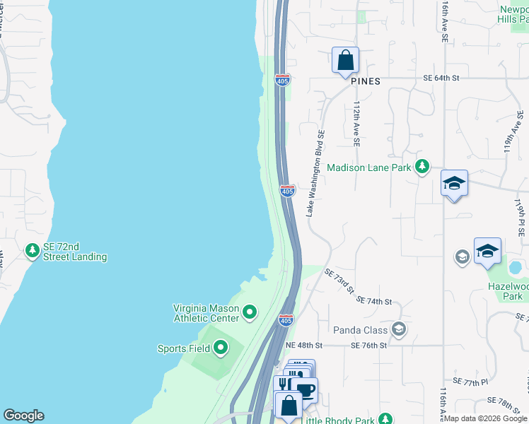 map of restaurants, bars, coffee shops, grocery stores, and more near 6827 Ripley Lane South East in Renton