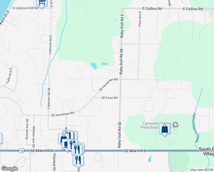 map of restaurants, bars, coffee shops, grocery stores, and more near 4678 Southeast Horstman Road in Port Orchard