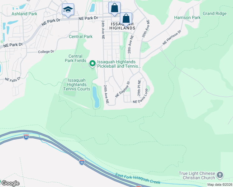 map of restaurants, bars, coffee shops, grocery stores, and more near 1511 25th Avenue Northeast in Issaquah