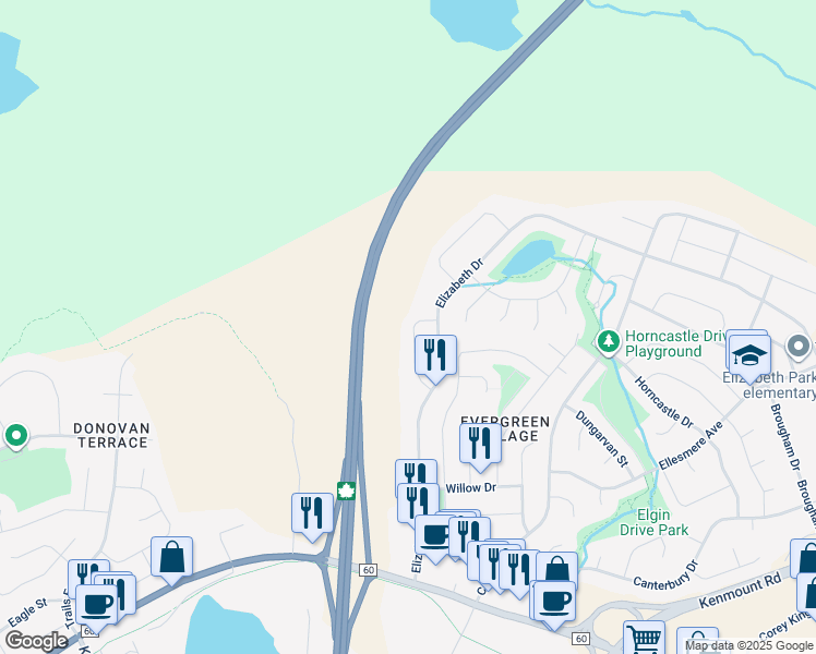 map of restaurants, bars, coffee shops, grocery stores, and more near 29 Jane Heights in Paradise