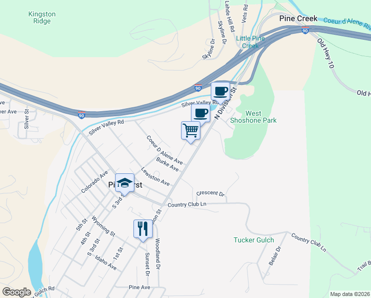 map of restaurants, bars, coffee shops, grocery stores, and more near 409 North 1st Street in Pinehurst