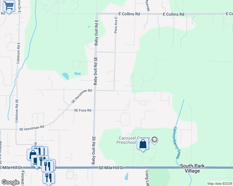 map of restaurants, bars, coffee shops, grocery stores, and more near 854 Rowan Lane Southeast in Port Orchard
