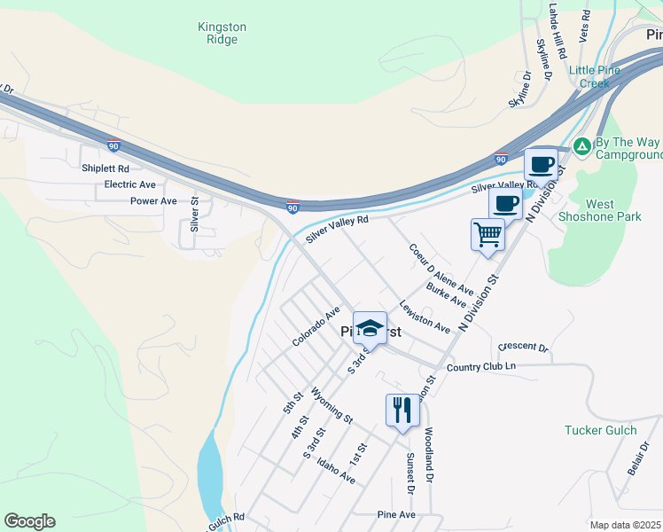 map of restaurants, bars, coffee shops, grocery stores, and more near 616 Main Street in Pinehurst