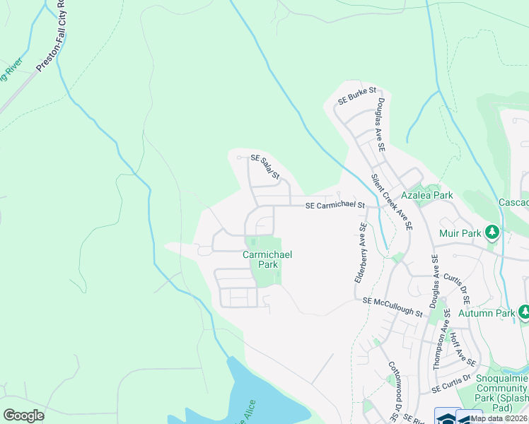map of restaurants, bars, coffee shops, grocery stores, and more near 34007 Southeast Carmichael Street in Snoqualmie