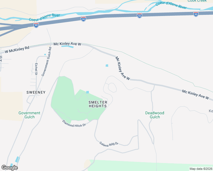 map of restaurants, bars, coffee shops, grocery stores, and more near 122 Prospector Loop in Kellogg