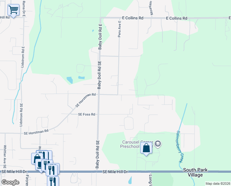 map of restaurants, bars, coffee shops, grocery stores, and more near 854 Rowan Lane Southeast in Port Orchard