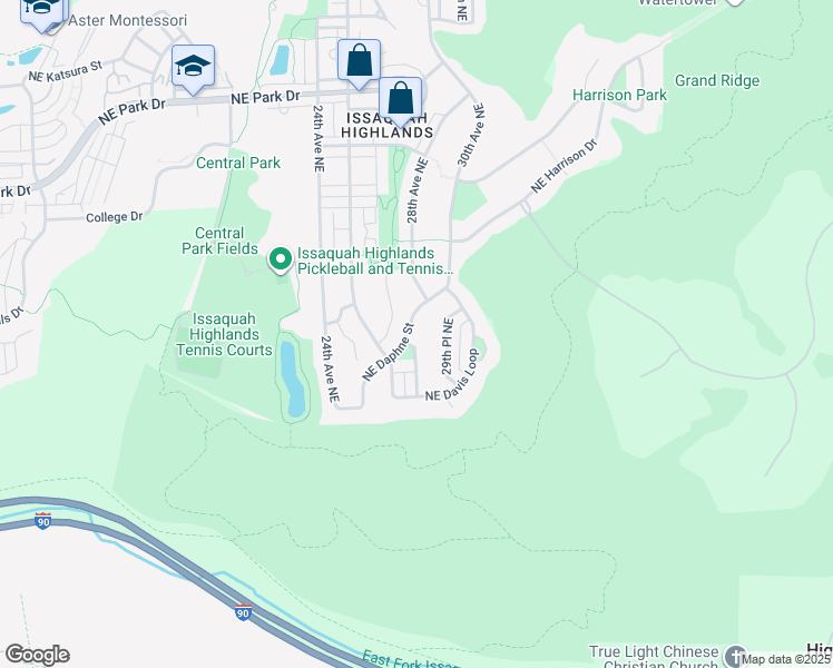 map of restaurants, bars, coffee shops, grocery stores, and more near 1490 26th Avenue Northeast in Issaquah