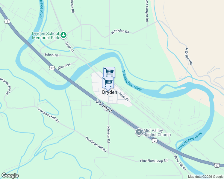 map of restaurants, bars, coffee shops, grocery stores, and more near 8459 Main Street in Dryden