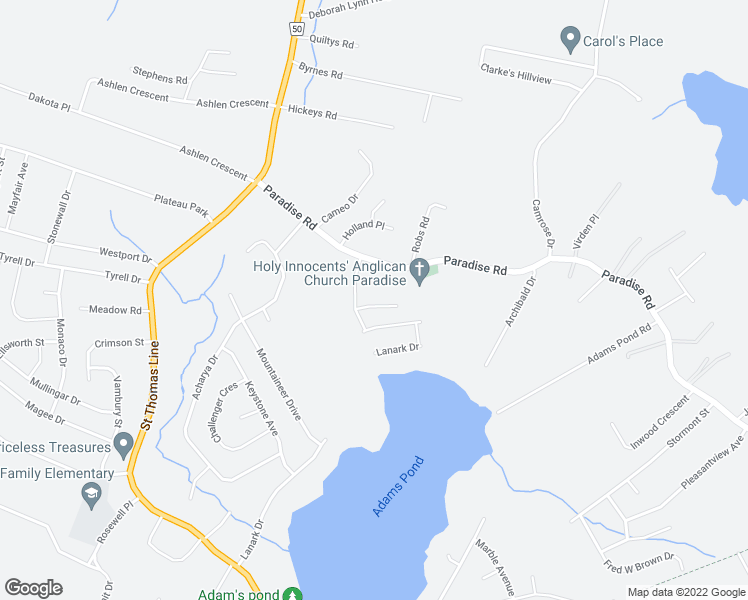 map of restaurants, bars, coffee shops, grocery stores, and more near 7 Brisbane Court in Paradise