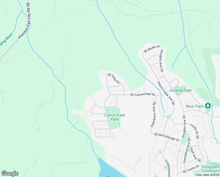 map of restaurants, bars, coffee shops, grocery stores, and more near 34021 Southeast Salal Street in Snoqualmie