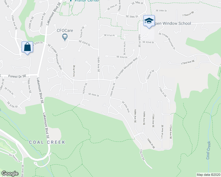 map of restaurants, bars, coffee shops, grocery stores, and more near 16517 Southeast 66th Street in Bellevue