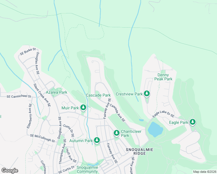 map of restaurants, bars, coffee shops, grocery stores, and more near 6532 Fairway Avenue Southeast in Snoqualmie