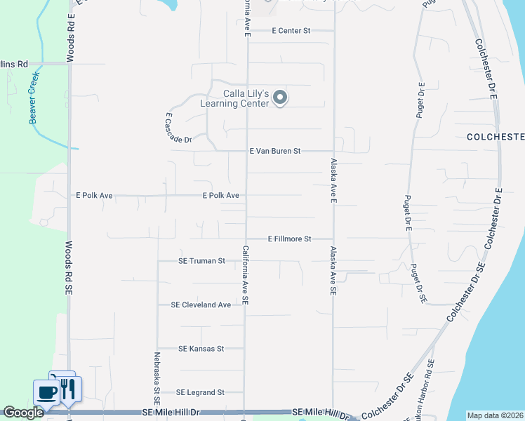 map of restaurants, bars, coffee shops, grocery stores, and more near 7225 East Taylor Street in Port Orchard