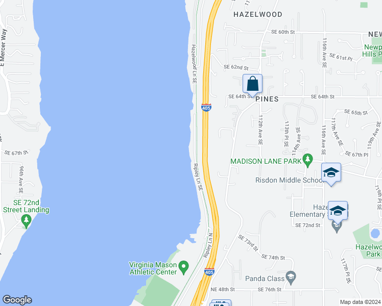 map of restaurants, bars, coffee shops, grocery stores, and more near 6629 Ripley Lane North in Renton