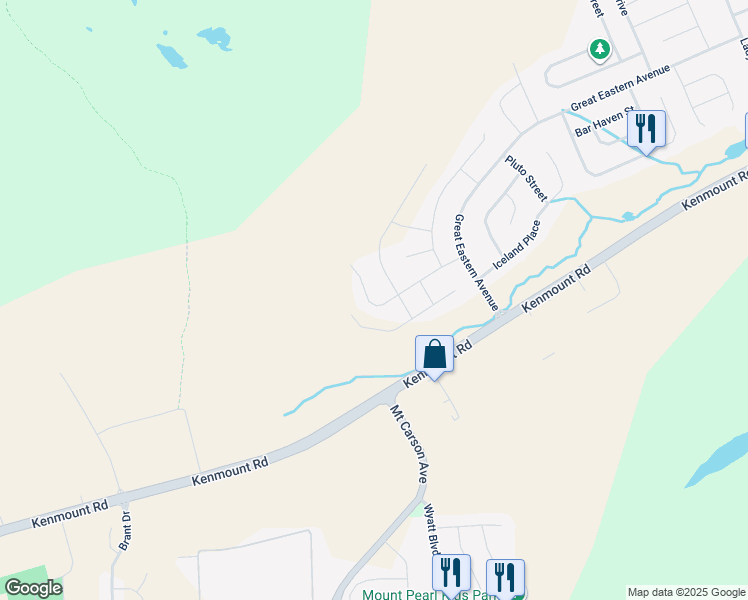 map of restaurants, bars, coffee shops, grocery stores, and more near 34 Henry Larsen Street in St. John's