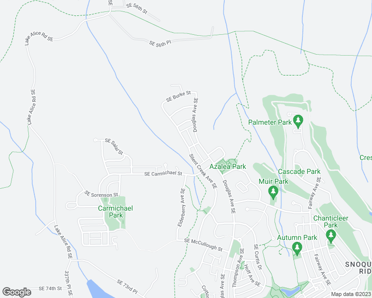 map of restaurants, bars, coffee shops, grocery stores, and more near 6503 Silent Creek Avenue Southeast in Snoqualmie