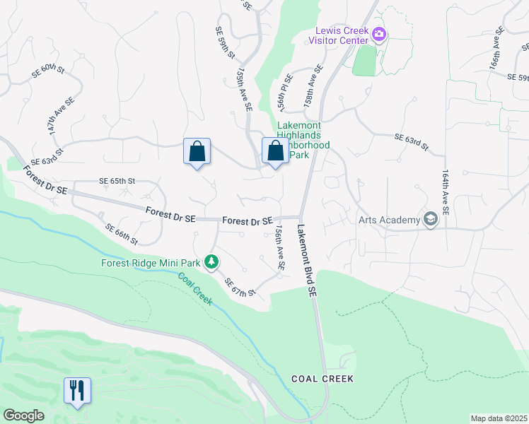 map of restaurants, bars, coffee shops, grocery stores, and more near 6548 156th Avenue Southeast in Bellevue