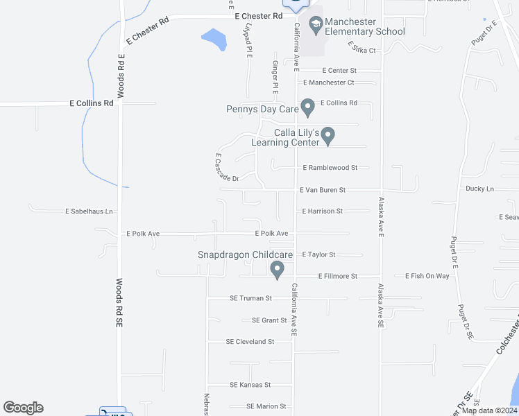 map of restaurants, bars, coffee shops, grocery stores, and more near 1110 Silverleaf Court East in Port Orchard