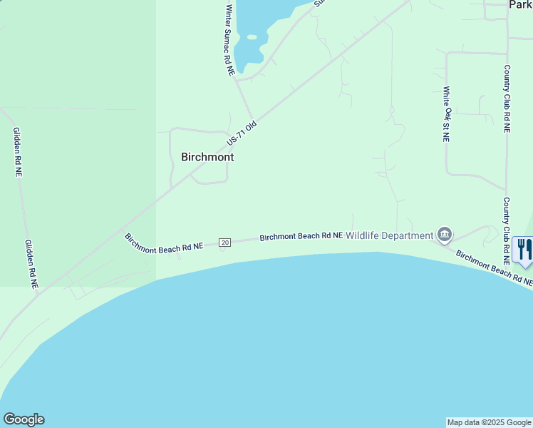 map of restaurants, bars, coffee shops, grocery stores, and more near 1241 Birchmont Beach Road Northeast in Bemidji