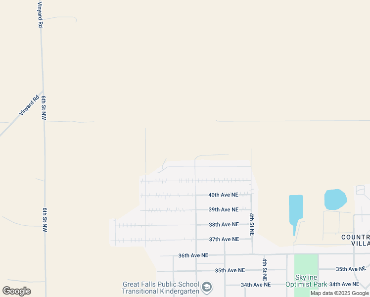 map of restaurants, bars, coffee shops, grocery stores, and more near 205 41st Avenue Northeast in Great Falls