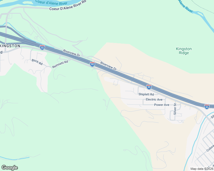 map of restaurants, bars, coffee shops, grocery stores, and more near 140 Wright Road in Shoshone County