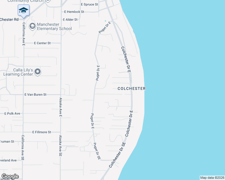 map of restaurants, bars, coffee shops, grocery stores, and more near 1204 Colchester Drive East in Port Orchard