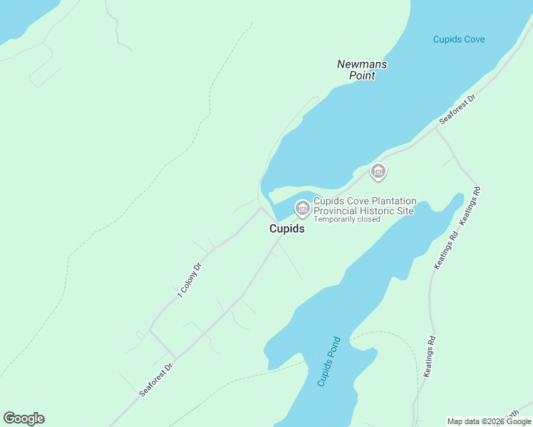 map of restaurants, bars, coffee shops, grocery stores, and more near 29 Quay Road in Cupids