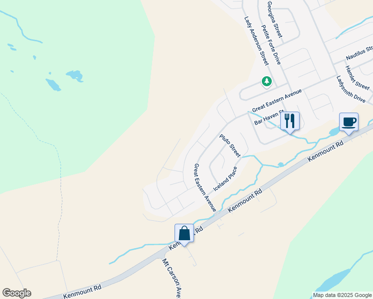 map of restaurants, bars, coffee shops, grocery stores, and more near 33 Orlando Place in St. John's