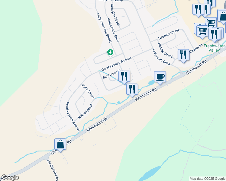 map of restaurants, bars, coffee shops, grocery stores, and more near 38 Gil Eannes Drive in St. John's