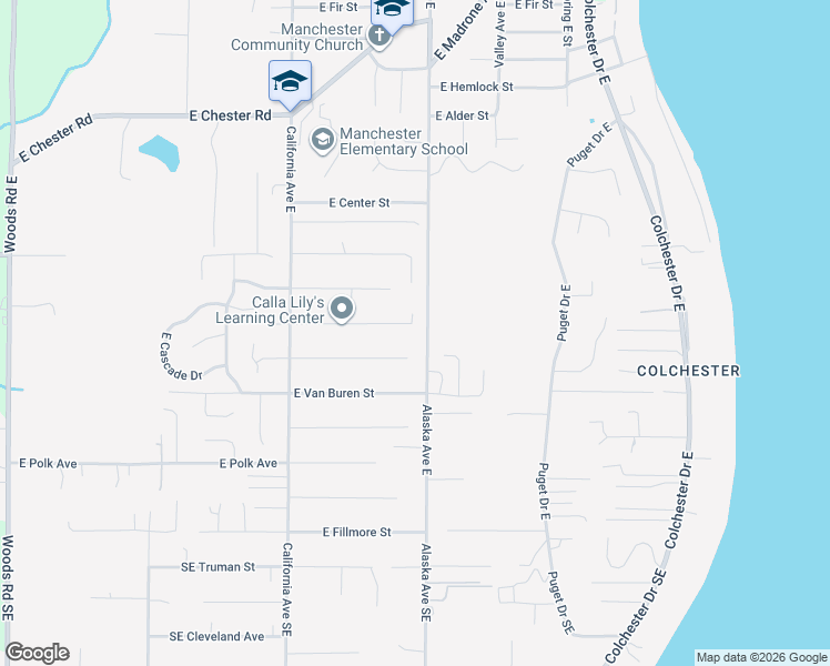 map of restaurants, bars, coffee shops, grocery stores, and more near 7349 East Raintree Lane in Port Orchard