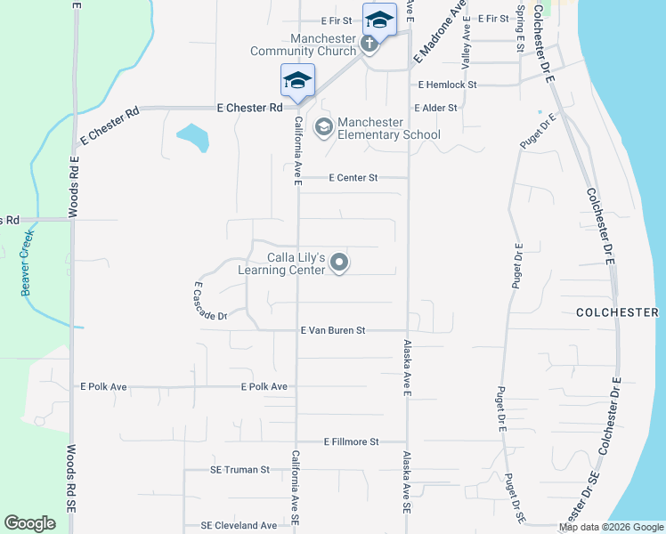 map of restaurants, bars, coffee shops, grocery stores, and more near 7253 East Raintree Lane in Port Orchard