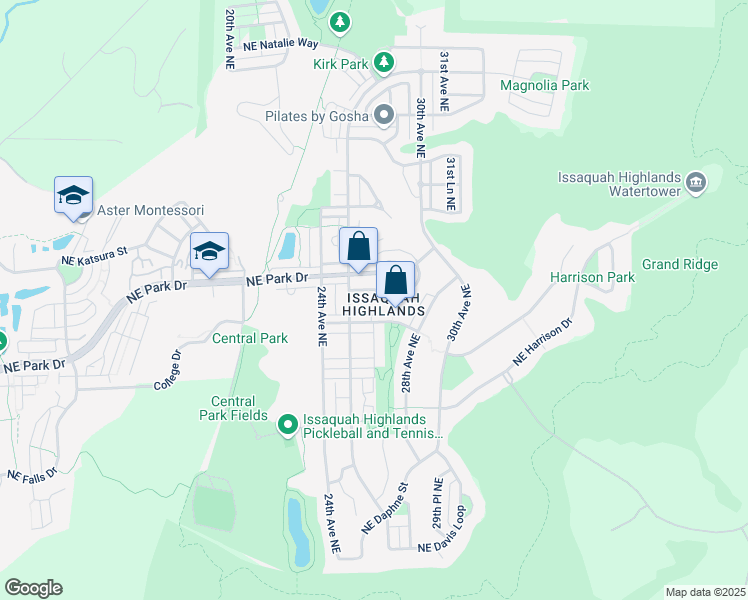 map of restaurants, bars, coffee shops, grocery stores, and more near 1772 25th Walk Northeast in Issaquah