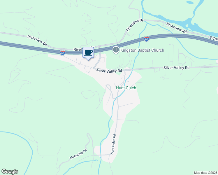 map of restaurants, bars, coffee shops, grocery stores, and more near 181 Finley Loop in Shoshone County