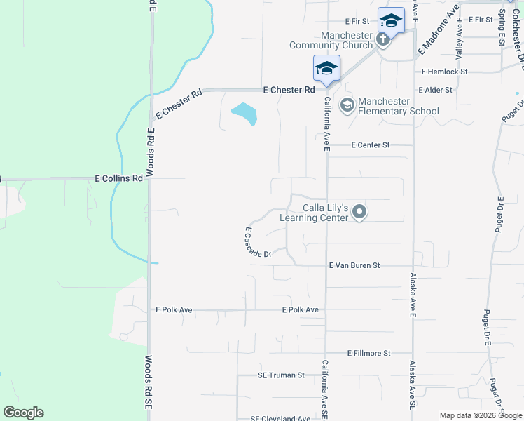map of restaurants, bars, coffee shops, grocery stores, and more near 6826 East Cascade Drive in Port Orchard