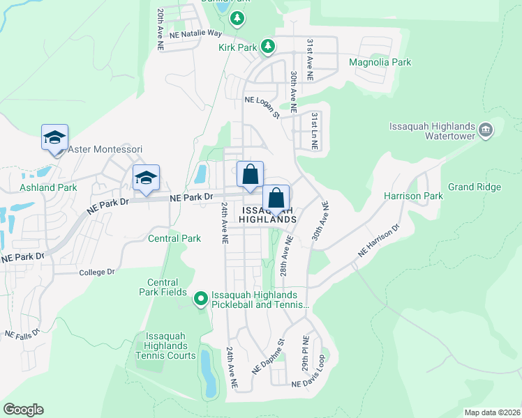 map of restaurants, bars, coffee shops, grocery stores, and more near in Issaquah