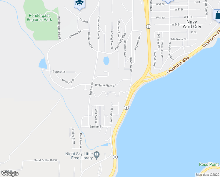 map of restaurants, bars, coffee shops, grocery stores, and more near 1730 West Sunn Fjord Lane in Bremerton