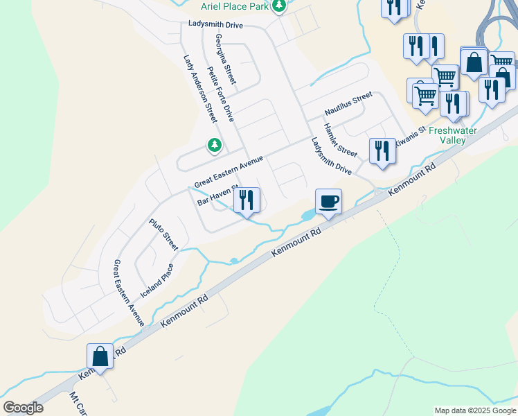 map of restaurants, bars, coffee shops, grocery stores, and more near 51 Gil Eannes Drive in St. John's