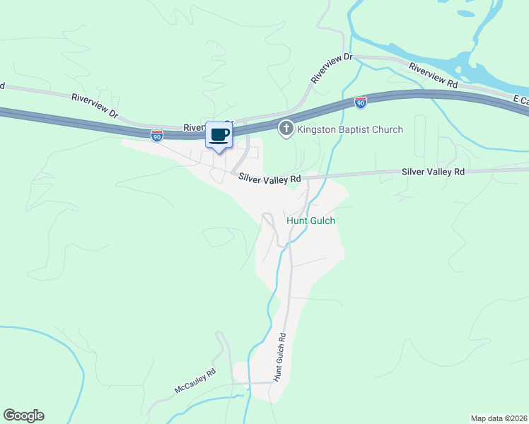 map of restaurants, bars, coffee shops, grocery stores, and more near 181 Finlay Loop in Shoshone County