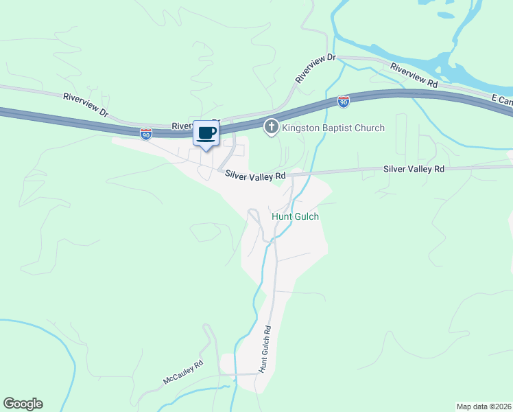 map of restaurants, bars, coffee shops, grocery stores, and more near 181 Finlay Loop in Shoshone County