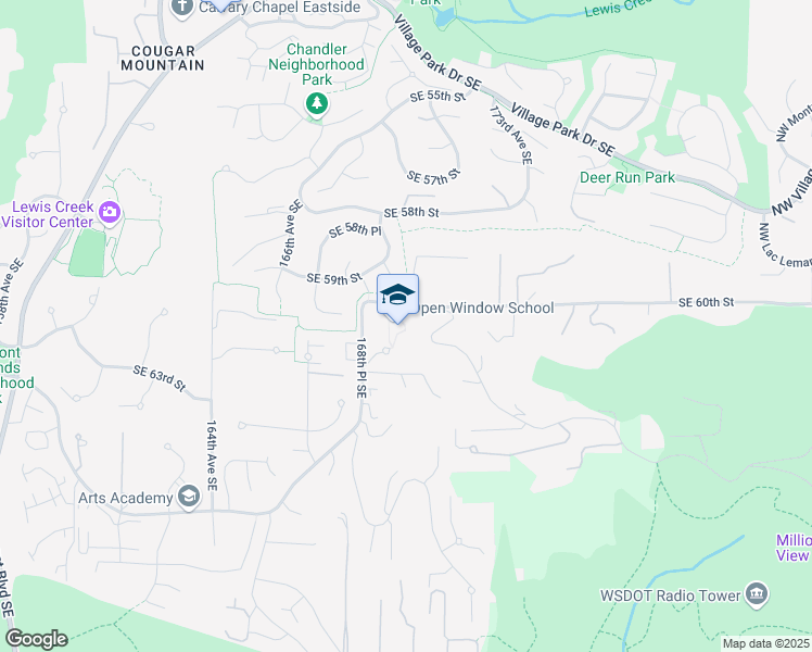 map of restaurants, bars, coffee shops, grocery stores, and more near 6128 168th Place Southeast in Bellevue