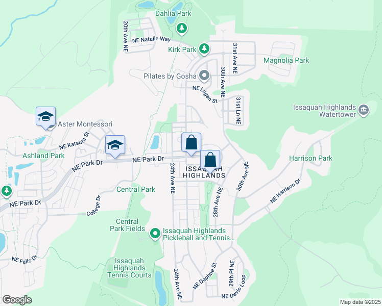 map of restaurants, bars, coffee shops, grocery stores, and more near 1919 25th Avenue Northeast in Issaquah