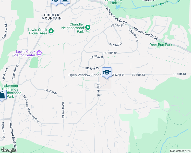 map of restaurants, bars, coffee shops, grocery stores, and more near 6048 167th Avenue Southeast in Bellevue