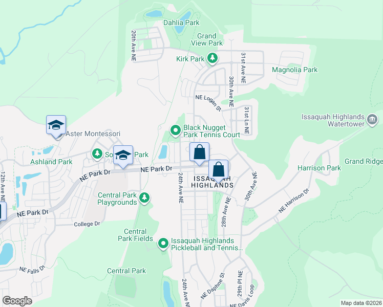 map of restaurants, bars, coffee shops, grocery stores, and more near 1919 25th Avenue Northeast in Issaquah