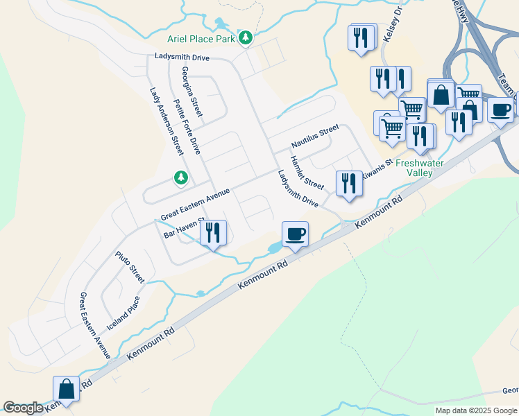 map of restaurants, bars, coffee shops, grocery stores, and more near 9 Plover Street in St. John's
