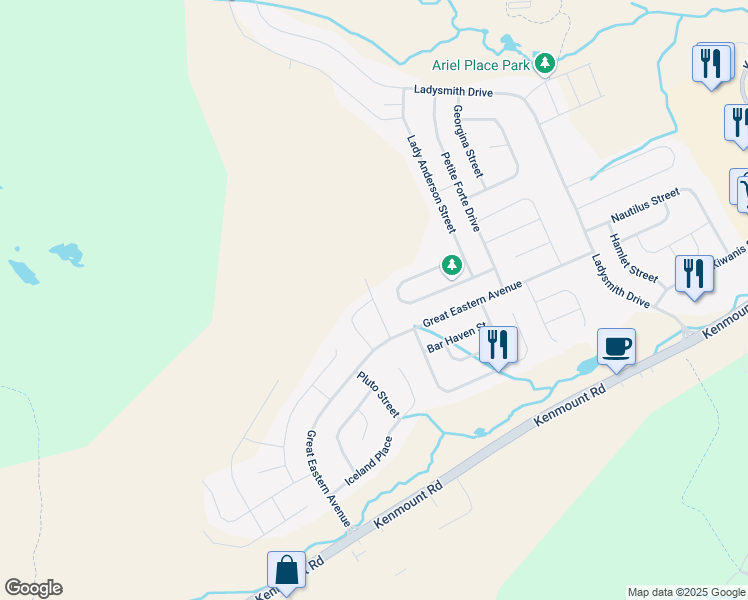 map of restaurants, bars, coffee shops, grocery stores, and more near Duke Street in Saint John's