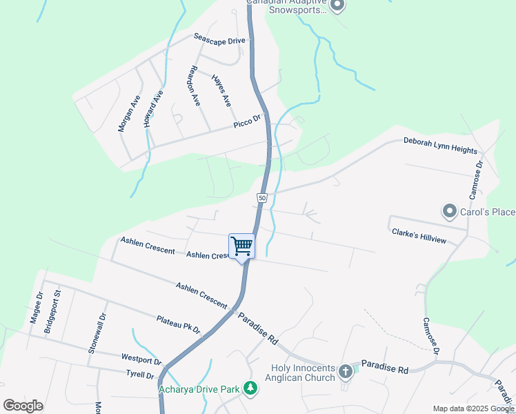 map of restaurants, bars, coffee shops, grocery stores, and more near 247 Saint Thomas Line in Paradise