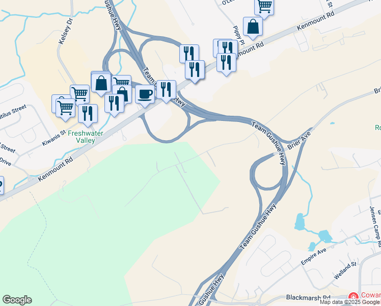 map of restaurants, bars, coffee shops, grocery stores, and more near 380 Old Pennywell Road in St. John's