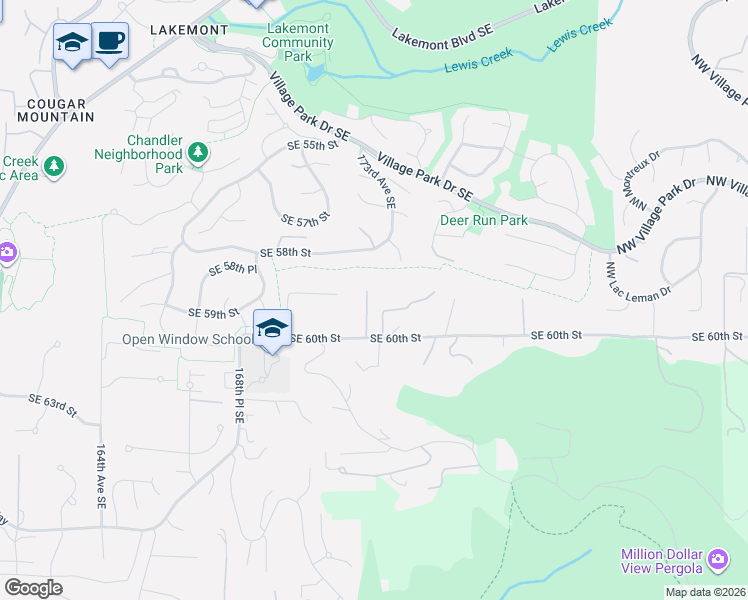 map of restaurants, bars, coffee shops, grocery stores, and more near 5889 172nd Place Southeast in Bellevue